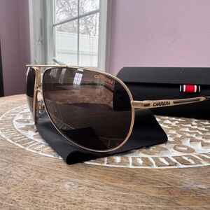 Carrera Gypsy65 Aviator Sunglasses — Gold / Brown Gradient — w/ Case
